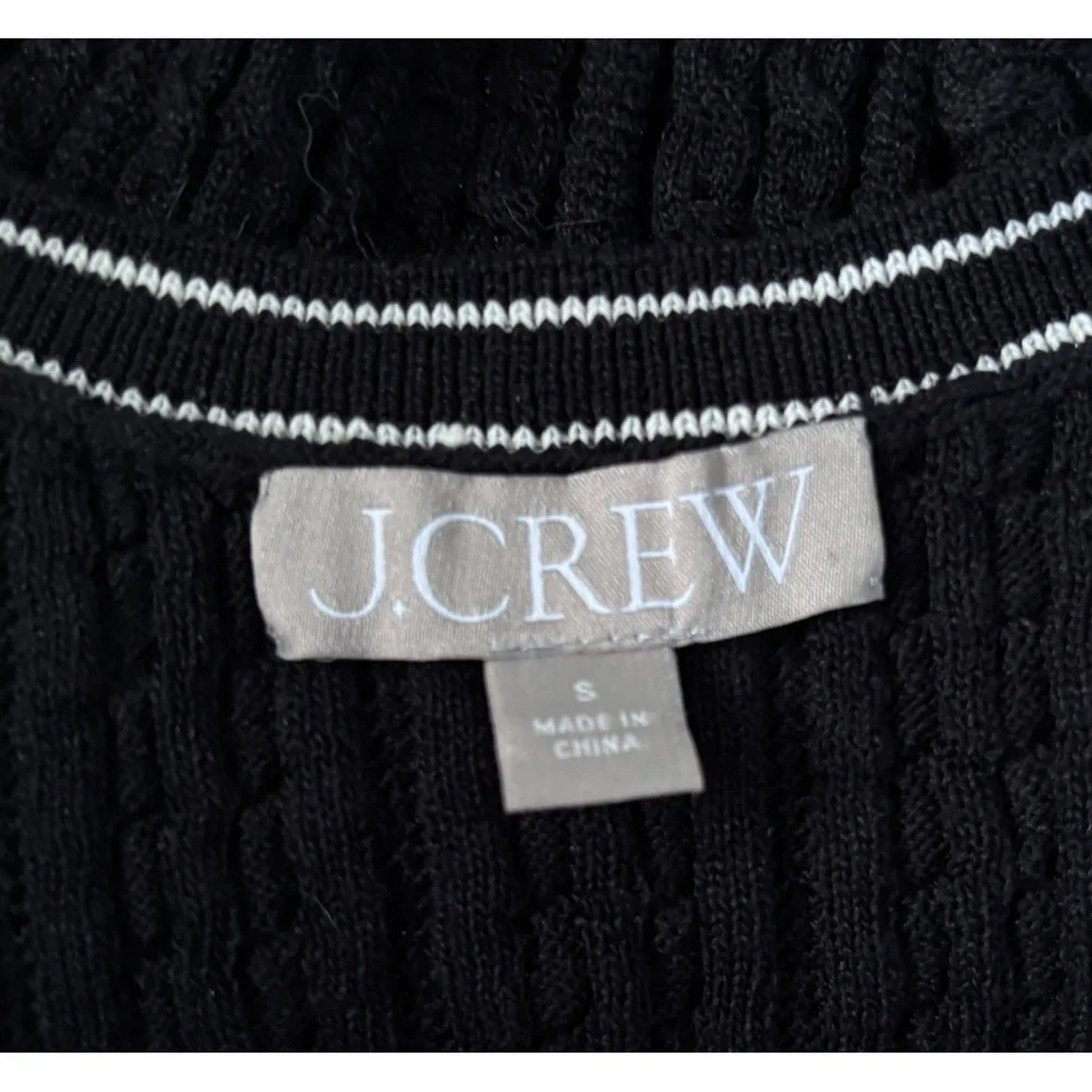 J.Crew black cable knit sleeveless crop top S